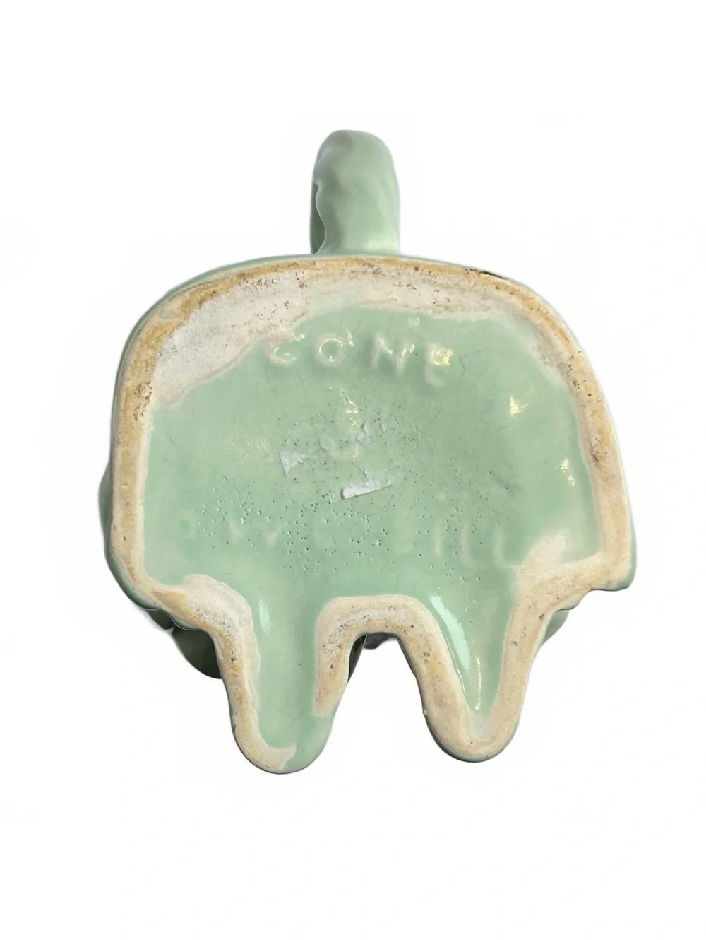 Antique Thomas Cone Pottery “Toby Jug” in Light Green